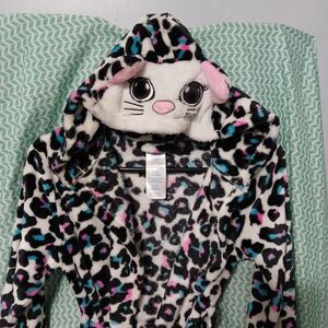 Adorable Animal Hooded Kids Pajama Robe - Black, White, Pink, Blue